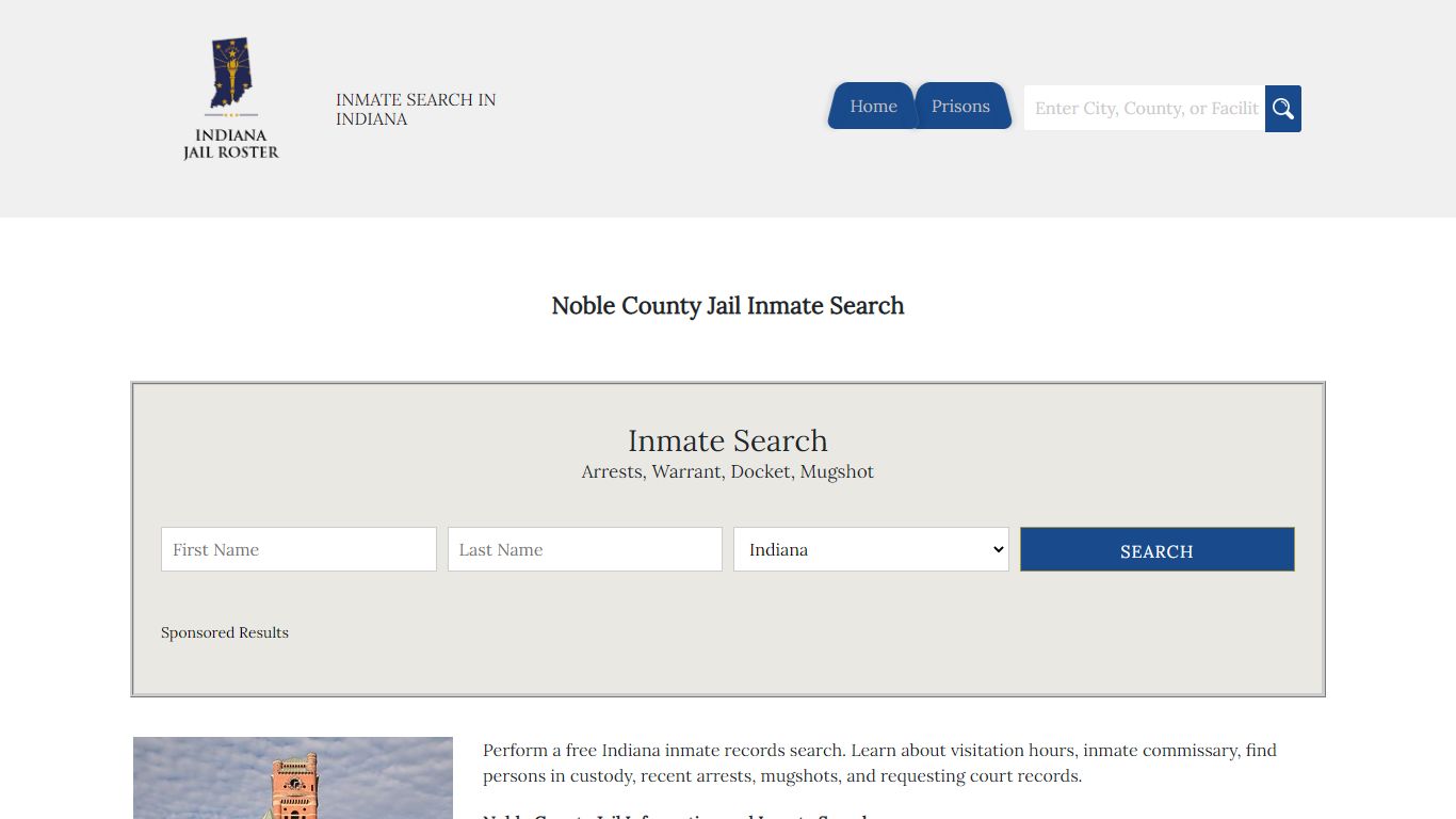 Noble County Jail Inmate Search - Indiana Jail Roster